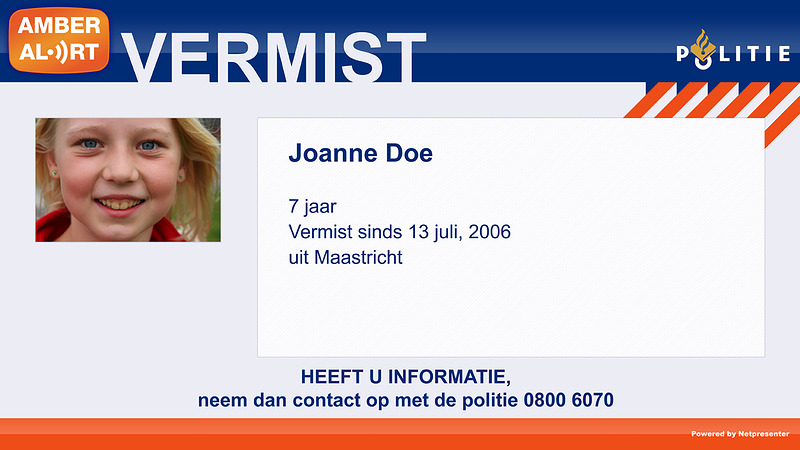 Politie kan Amber Alert nu regionaal inzetten