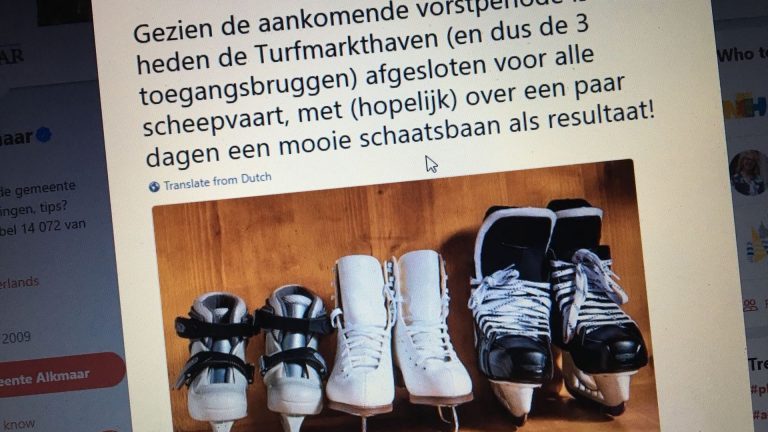 Turfhaven Alkmaar afgesloten vanwege ‘hoop op ijs’