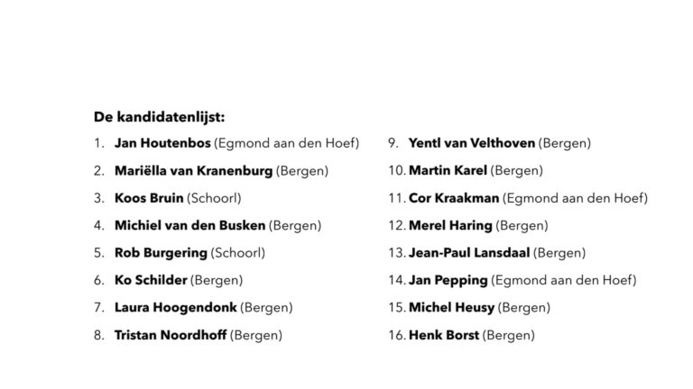 Nieuwe partij Ons Dorp zet zich met bekende politici af tegen lokale politiek Bergen