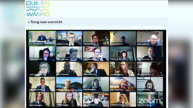 Gemeenteraad Dijk en Waard tot komende persconferentie weer aangewezen op ‘digitaal vergaderen’