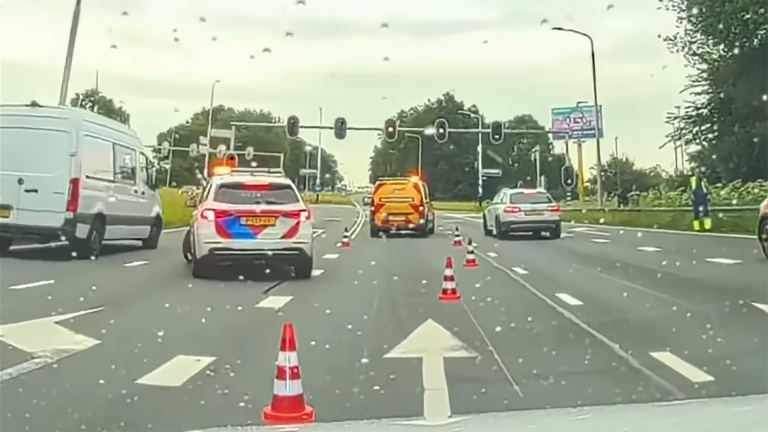 Aanhouding vanwege drugsgebruik na kop-staartbotsing op Nollenweg