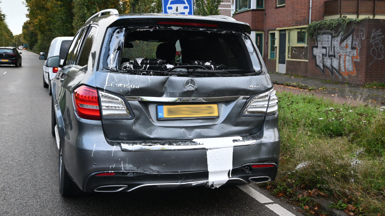 Verfexplosie in auto door botsing op N9